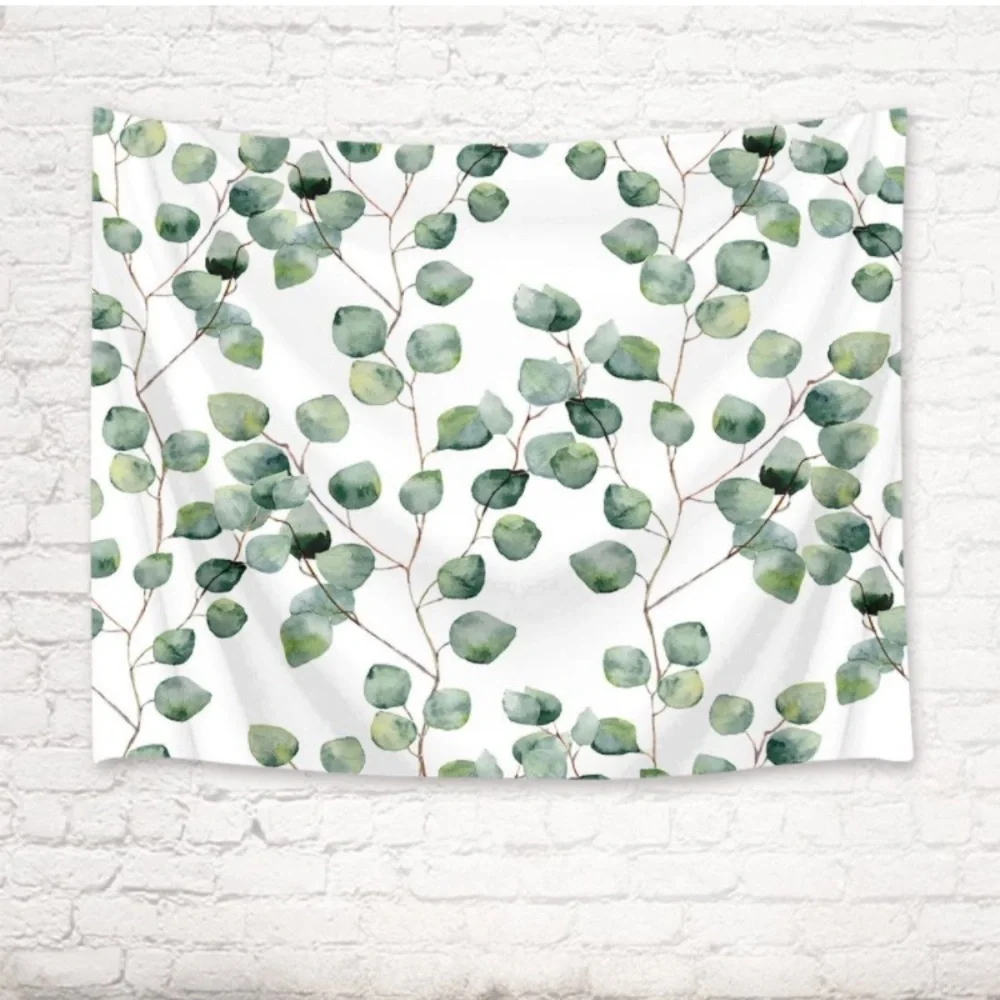 Watercolor Eucalyptus Plant Botanical Modern Minimal Wall Art/Tapestry/Bedspread